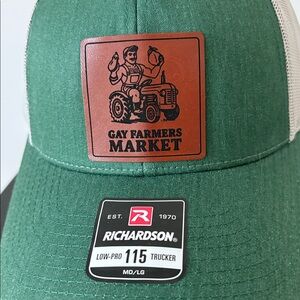 Green and White Gay Farmers Market Trucker Hat NWT